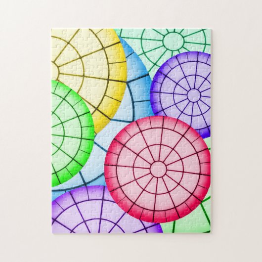 Puzzle Motif Cercles Abstraits colorés (Vertical)