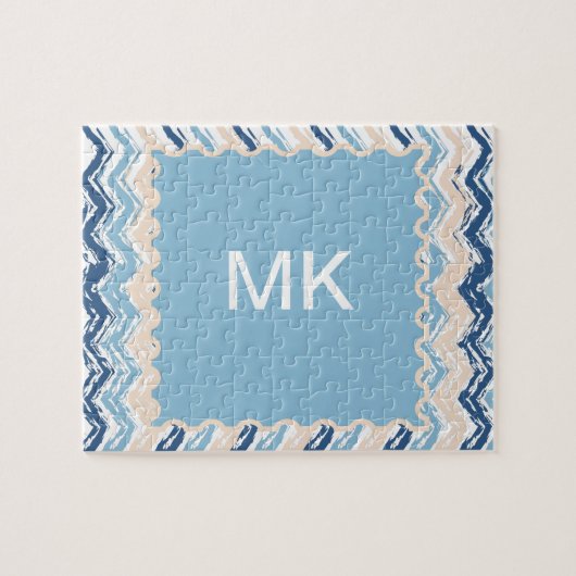 Puzzle Motif Chevron de l'océan Pacifique (Horizontal)