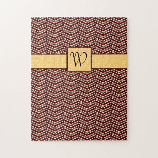 Puzzle Motif Chevron Imprimé Léopard (Vertical)