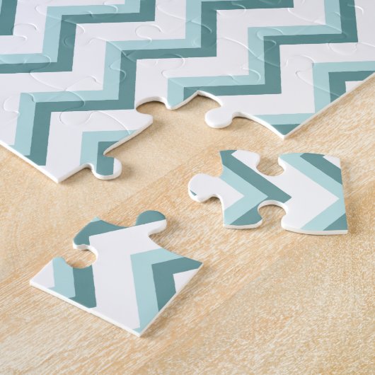Puzzle Motif Chevron ZigZag dans Mint Green (Côté)