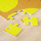 Puzzle Motif citron simple, arrière - plan orange. (Côté)
