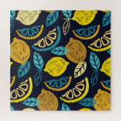Puzzle Motif Citrus Lemon Doodle Arrière - plan (Horizontal)