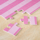 Puzzle Motif classique rayure rose blanc (Côté)