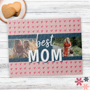 Puzzle Motif Coeur rose mignon Best Mom 2 Photo