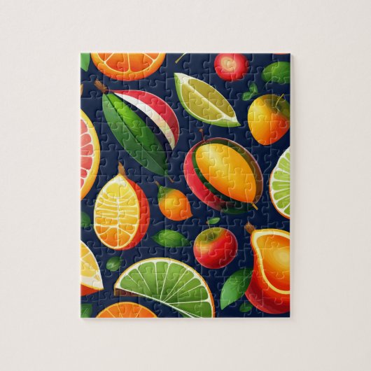 Puzzle Motif coloré de fruits exotiques (Vertical)