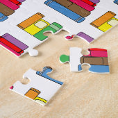 Puzzle Motif Coloré Pile Livre (Côté)