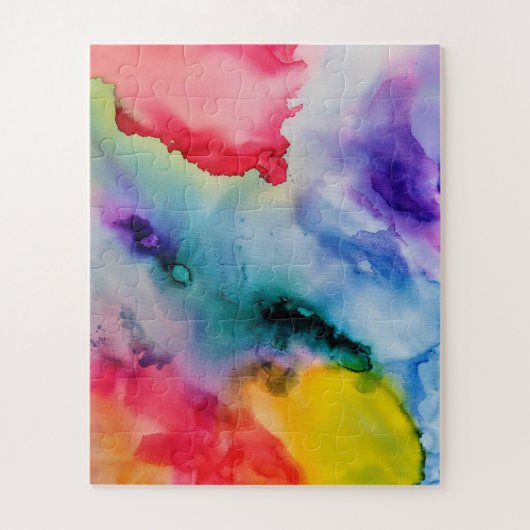 Puzzle Motif d'aquarelle arc-en-ciel dynamique (Vertical)