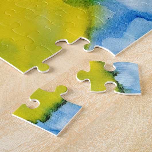 Puzzle Motif d'aquarelle arc-en-ciel dynamique (Côté)