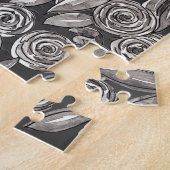 Puzzle Motif d'aquarelle moderne noir blanc (Côté)