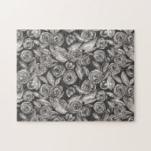 Puzzle Motif d'aquarelle moderne noir blanc (Horizontal)