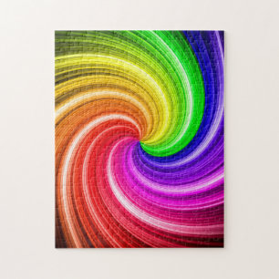 Puzzle Motif d'art Spiral Colorful Tie Dye Rainbow Swirl