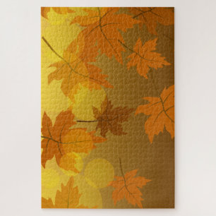 Puzzle Motif d'automne avec feuilles d'érable en chute et