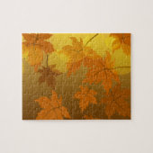 Puzzle Motif d'automne avec feuilles d'érable en chute et (Horizontal)