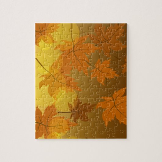 Puzzle Motif d'automne avec feuilles d'érable en chute et (Vertical)