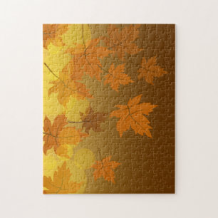 Puzzle Motif d'automne avec feuilles d'érable en chute et