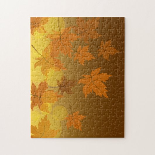 Puzzle Motif d'automne avec feuilles d'érable en chute et (Vertical)