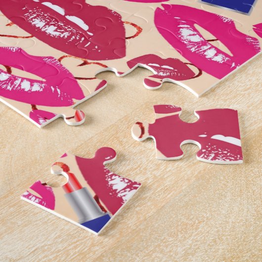 Puzzle Motif de baiser de rouge à lèvres (Côté)
