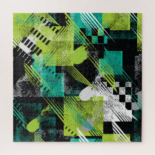 Puzzle Motif de bandes de points géométriques Abstraits
