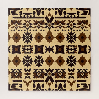 Puzzle Motif de bloc tribal des Caraïbes — Brun Terreux