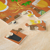 Puzzle Motif de bouteilles de verre de bière et d'orge (Côté)