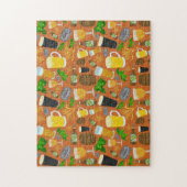 Puzzle Motif de bouteilles de verre de bière et d'orge (Vertical)