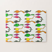 Puzzle Motif de boutons de chats colorés (Horizontal)