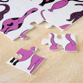 Puzzle Motif de boutons de chats violets (Côté)