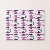 Puzzle Motif de boutons de chats violets (Horizontal)