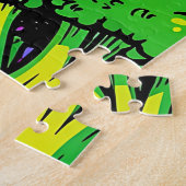 Puzzle Motif de brocoli Pop Art vibrant (Côté)