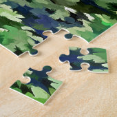 Puzzle Motif de camouflage vert et bleu (Côté)