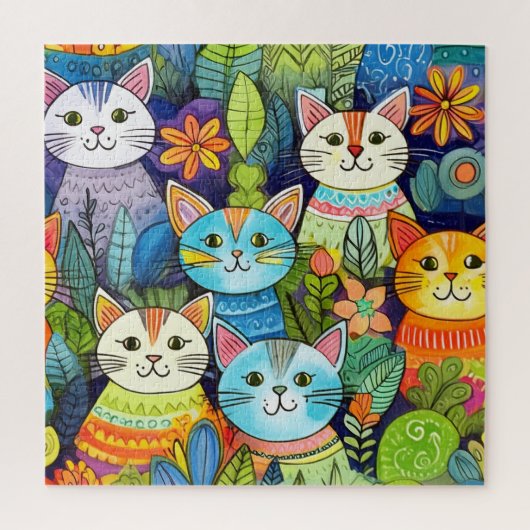 Puzzle Motif de caricatures de chat mignon (Vertical)