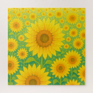 Puzzle Motif de champ de tournesol vibrant