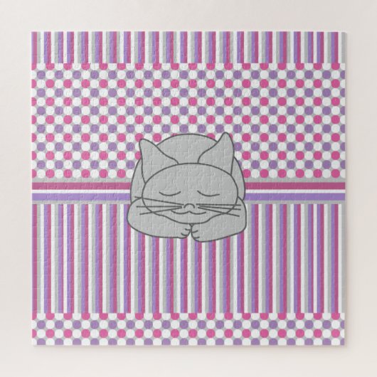Puzzle Motif de chat gris dormant (Vertical)