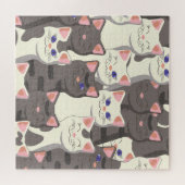 Puzzle Motif de chats blancs et gris (Horizontal)