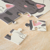 Puzzle Motif de chats blancs et gris (Côté)