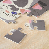 Puzzle Motif de chats blancs et gris (Côté)