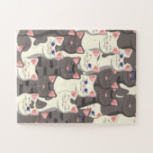 Puzzle Motif de chats blancs et gris (Horizontal)