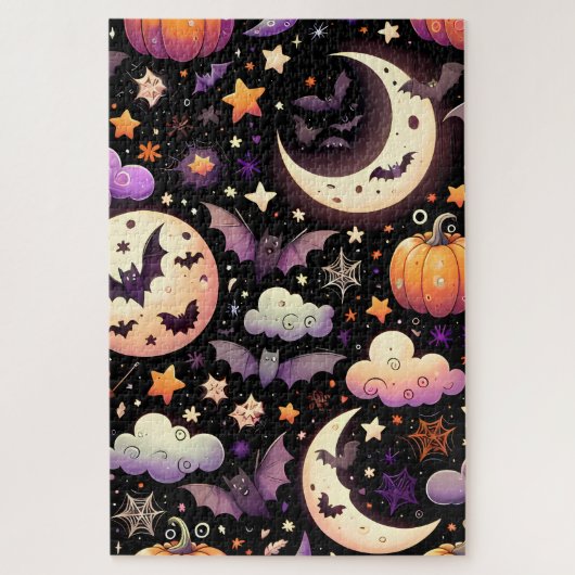 Puzzle Motif de ciel nocturne fantaisiste d'Halloween (Vertical)