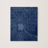 Puzzle Motif de circuit Geek bleu (Vertical)