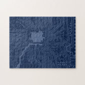 Puzzle Motif de circuit Geek bleu (Horizontal)