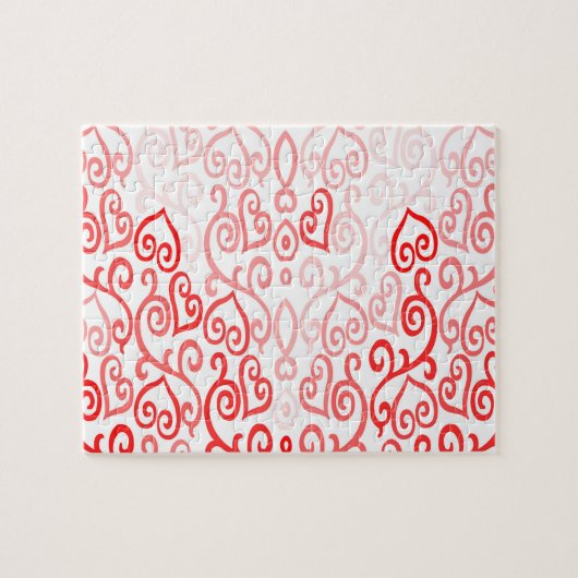 Puzzle Motif de coeur rouge et rose (Horizontal)