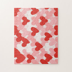 Puzzle Motif de cœur rouge/rose/blanc pour la Saint-Valen