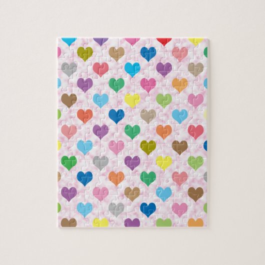 Puzzle Motif de coeurs colorés (Vertical)