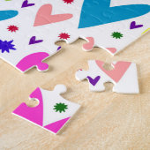 Puzzle Motif de cœurs colorés mignons (Côté)