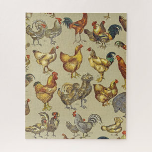 Puzzle Motif de coq poulet vintage : Art de ferme