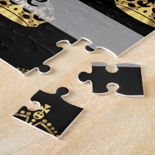 Puzzle Motif de couronne noir et or