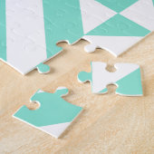 Puzzle Motif de cube géométrique vert Seafoam (Côté)