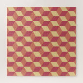 Puzzle Motif de Cube rouge orange Abstrait (Horizontal)