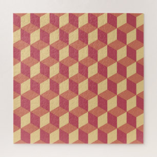 Puzzle Motif de Cube rouge orange Abstrait