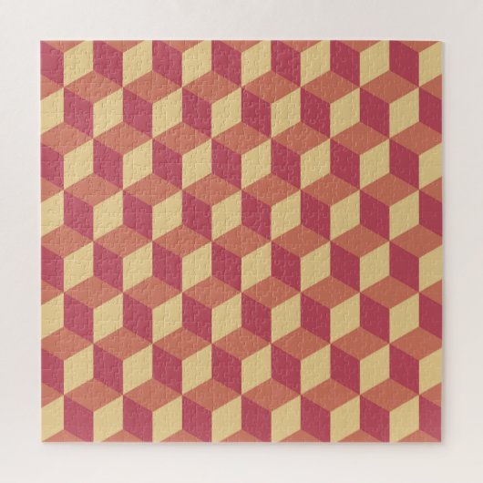 Puzzle Motif de Cube rouge orange Abstrait (Vertical)